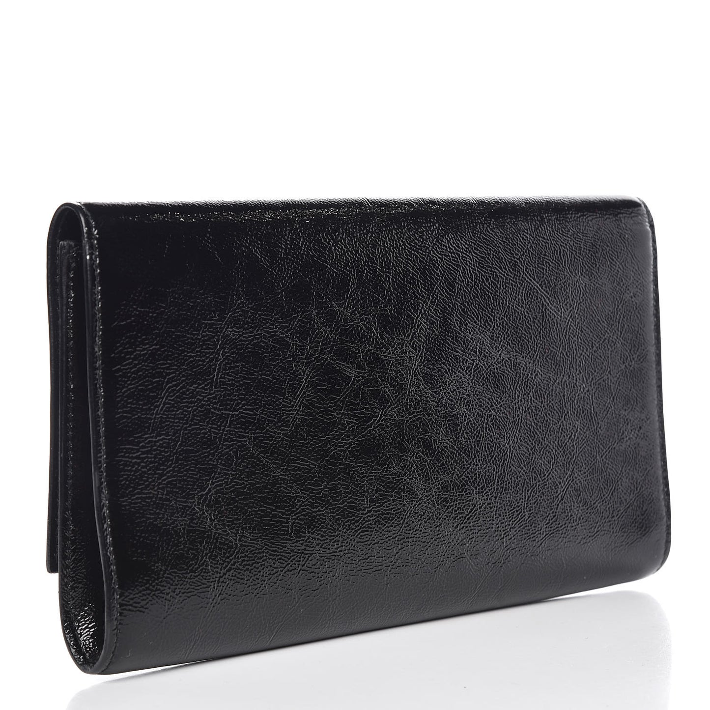 Textured Patent Monogram Large Belle De Jour Clutch Black