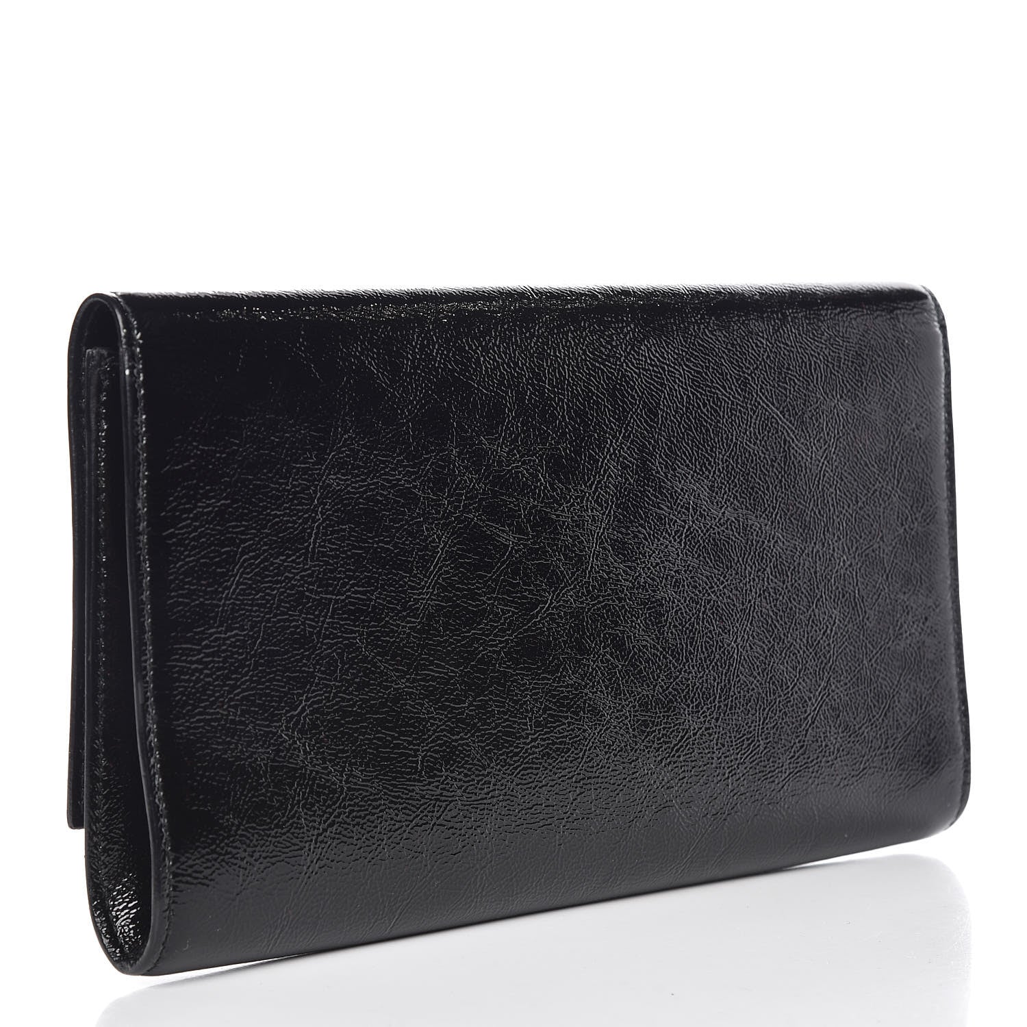 Saint Laurent Textured Patent Monogram Large Belle De Jour Clutch Black 3 of 10