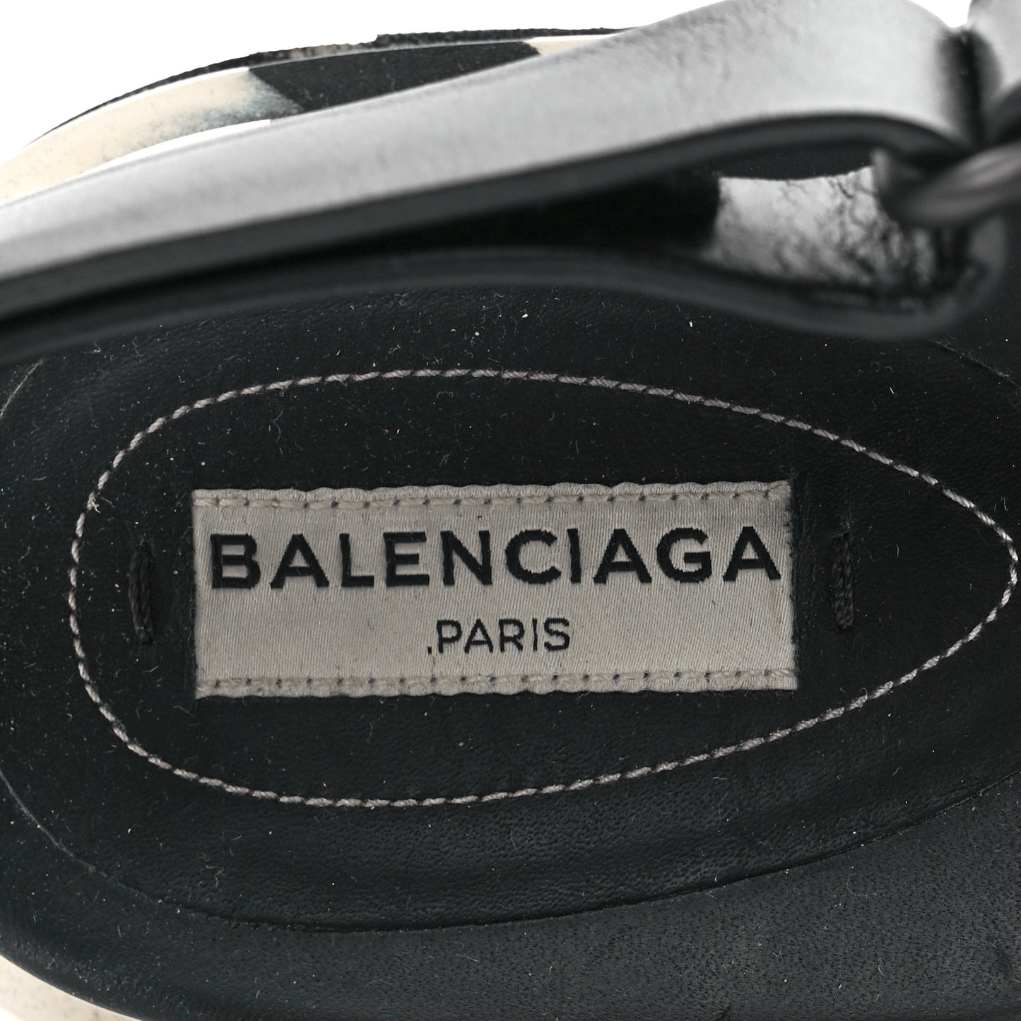 Calfskin Rubber Striped Platform Sandals 40 Black