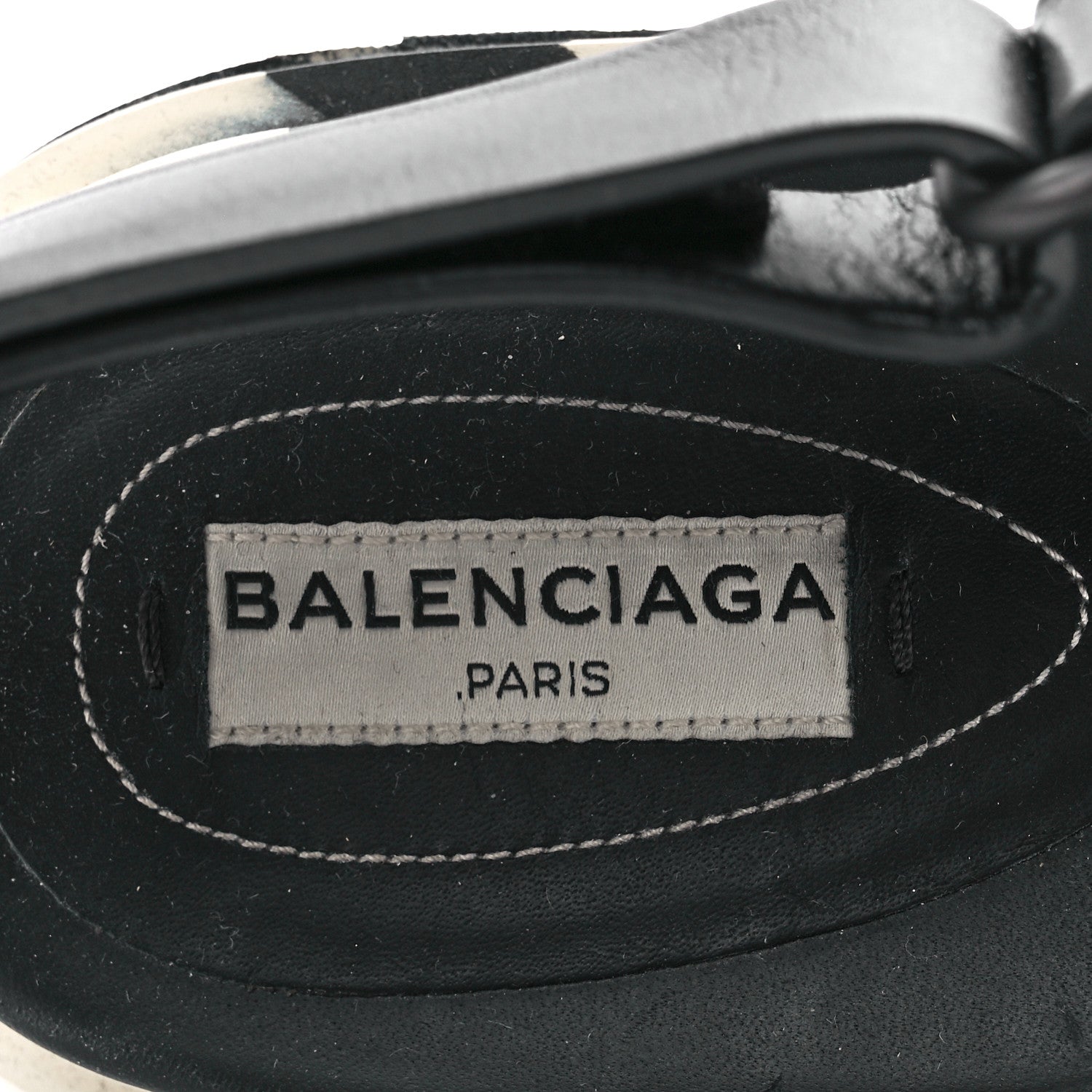 Balenciaga Calfskin Rubber Striped Platform Sandals 40 Black 7 of 9