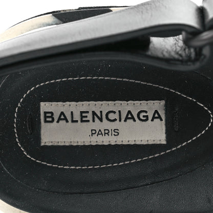Balenciaga Calfskin Rubber Striped Platform Sandals 40 Black 7 of 9