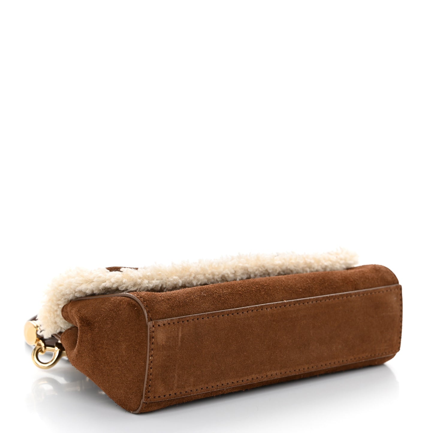 Suede Shearling Mini Miss Sicily Satchel Marrone Caffe Latte