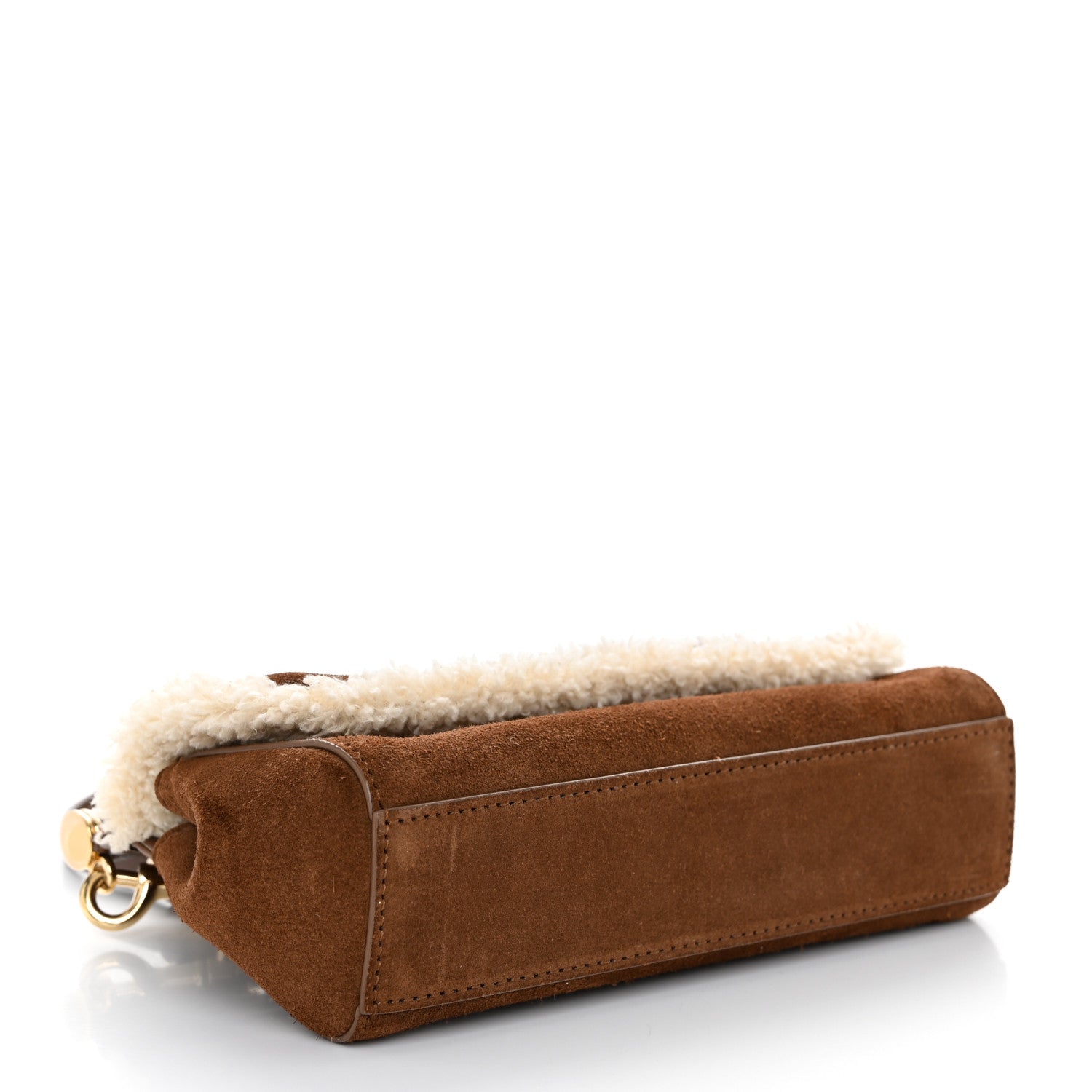 Dolce & Gabbana Suede Shearling Mini Miss Sicily Satchel Marrone Caffe Latte 4 of 10