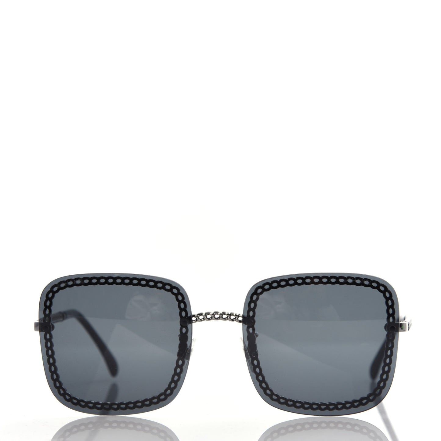 Square Removable Chain Pearl Sunglasses 4244 Black