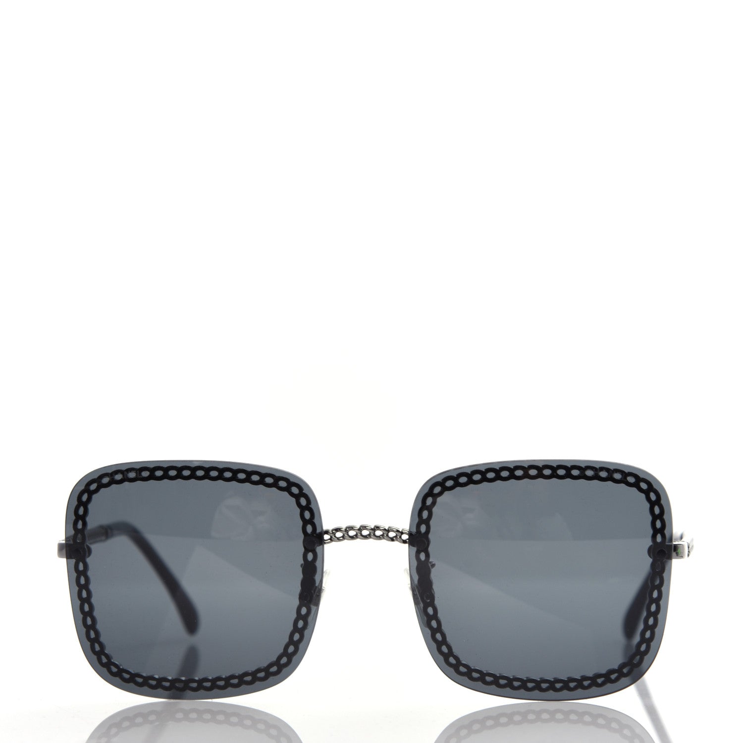 Chanel Square Removable Chain Pearl Sunglasses 4244 Black 2 of 7
