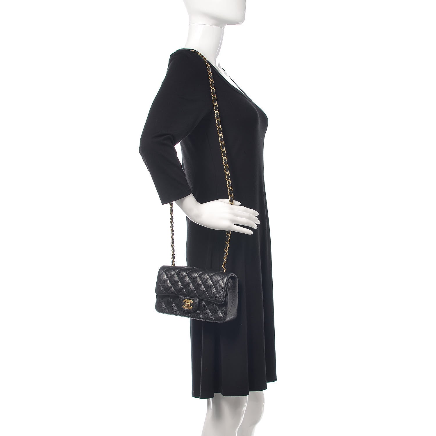 Chanel Caviar Quilted Mini Rectangular Flap Black 2 of 9