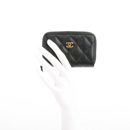 Chanel Caviar Quilted Zip Coin Purse Black 2 of 7