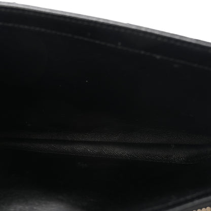Saint Laurent Grain De Poudre Matelasse Chevron Monogram Chain Wallet Black 5 of 10