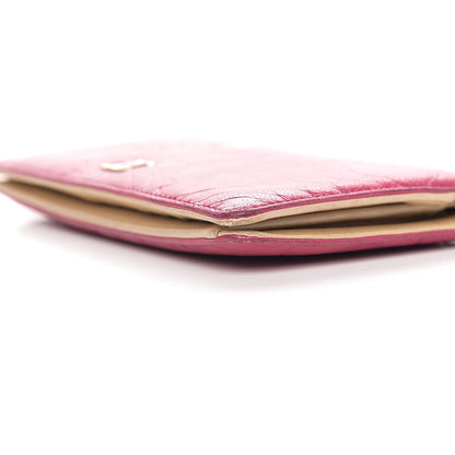 Chanel Lambskin Camellia Embossed Yen Wallet Fuchsia 13 of 13