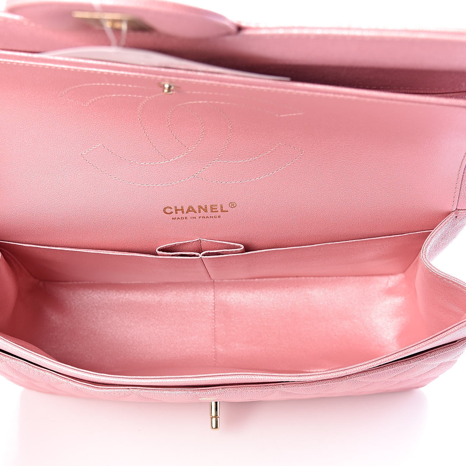 Chanel Iridescent Caviar Quilted Jumbo Double Flap Rose Pink 5 of 11