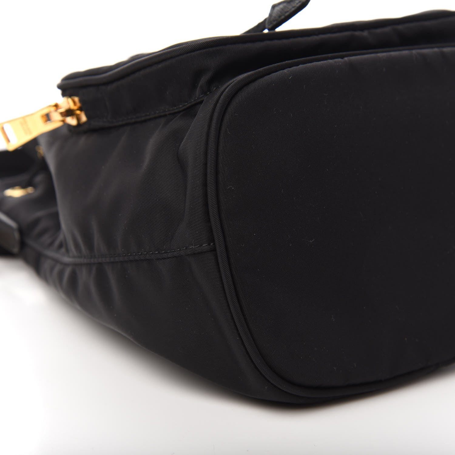 Prada Saffiano Tessuto Nylon Mini Bucket Crossbody Bag Black 6 of 9