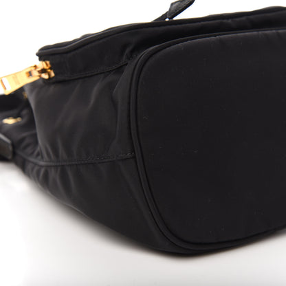 Prada Saffiano Tessuto Nylon Mini Bucket Crossbody Bag Black 6 of 9