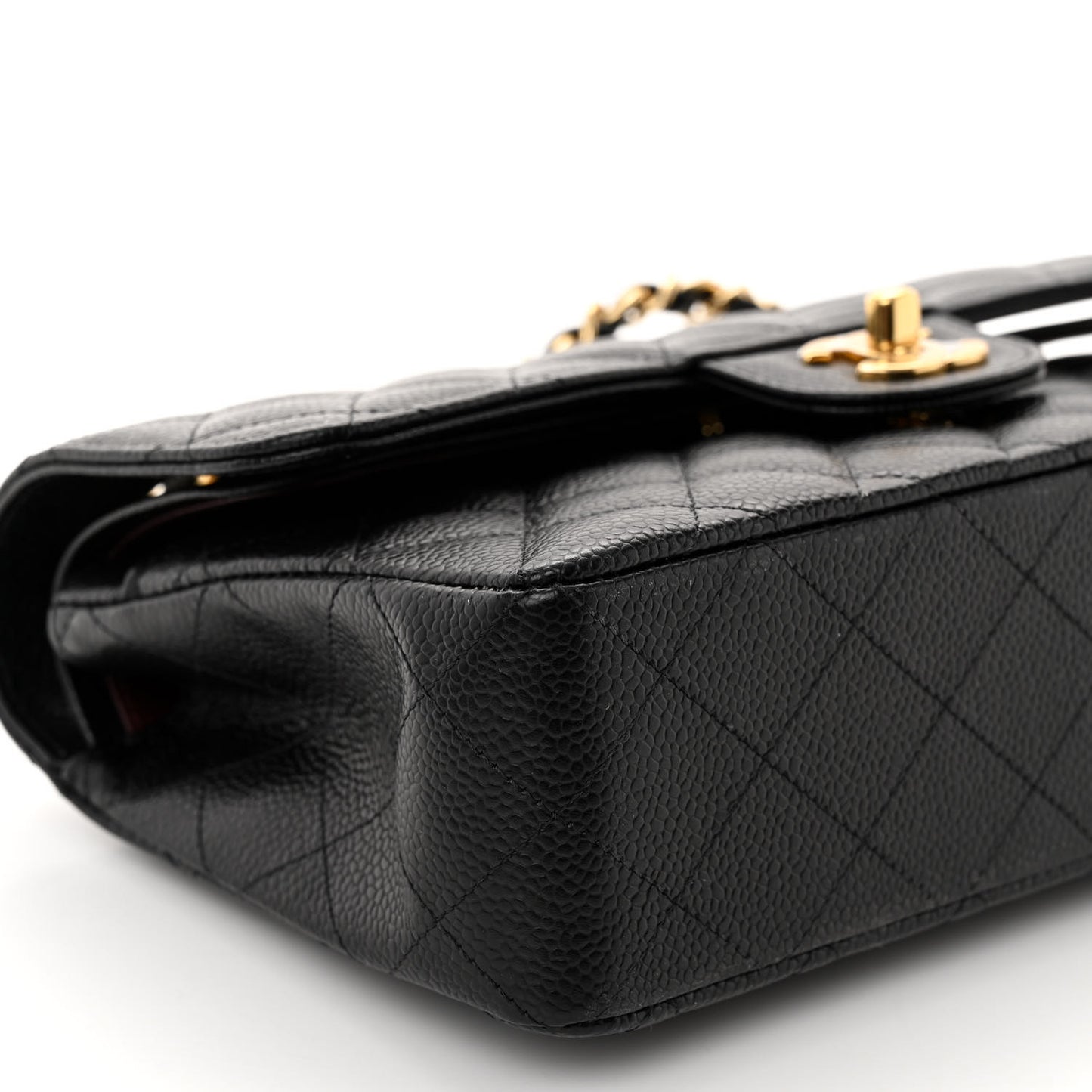 Caviar Quilted Small Double Flap Black