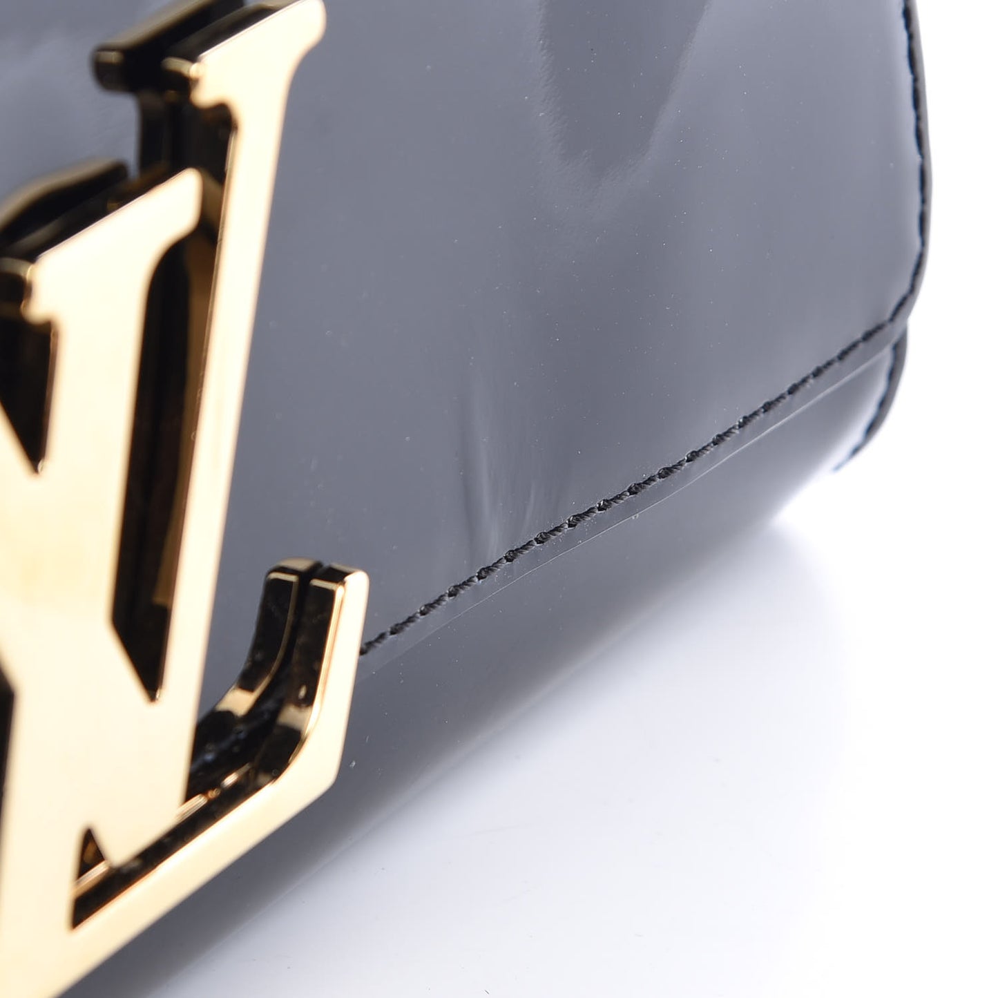 Patent Louise Clutch Black