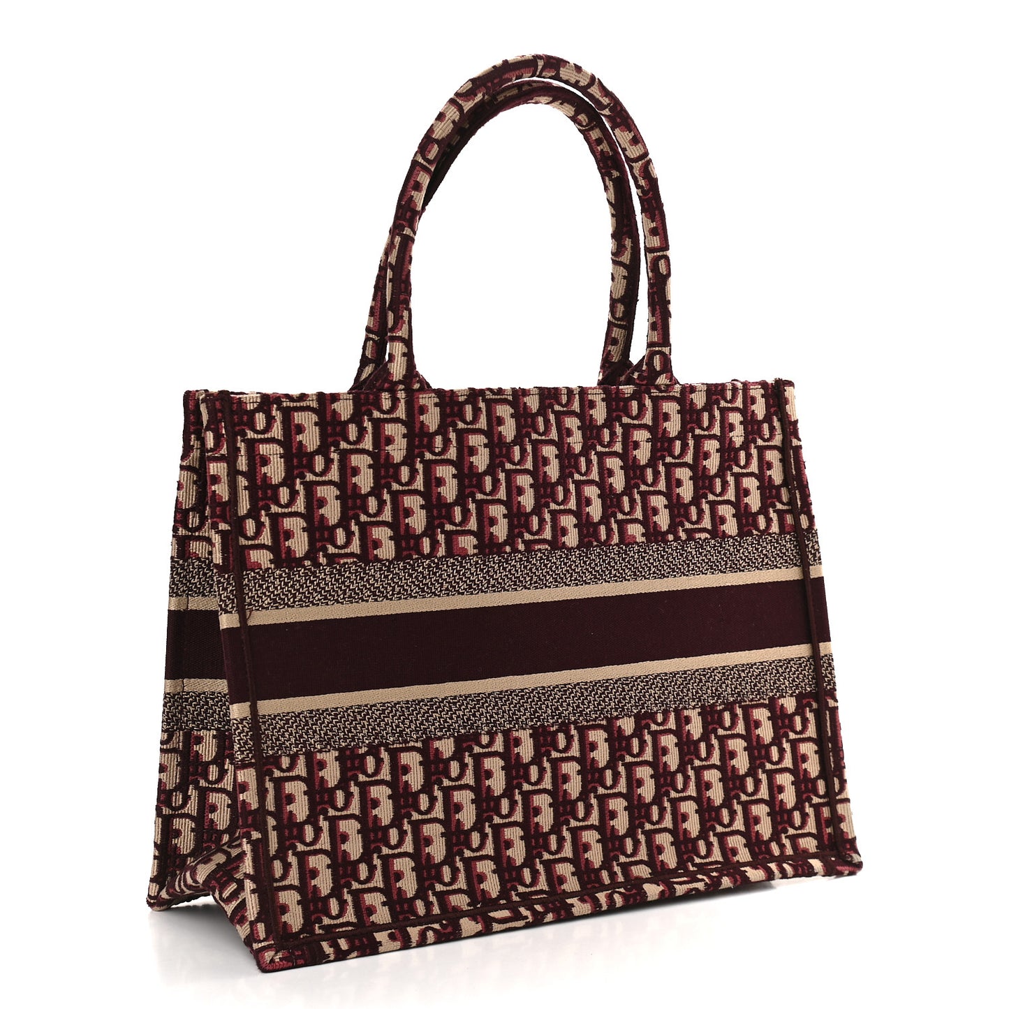 Oblique Medium Book Tote Burgundy Multicolor