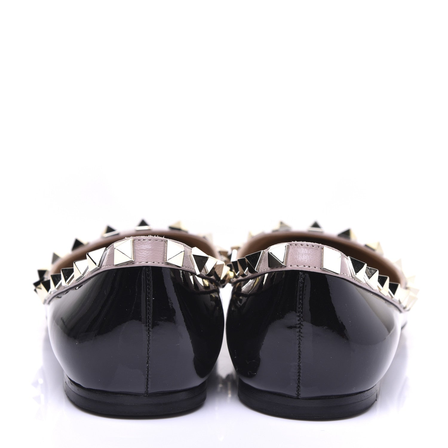 Valentino Garavani Patent Rockstud Ballerina Flats 36 Black Poudre 7 of 10