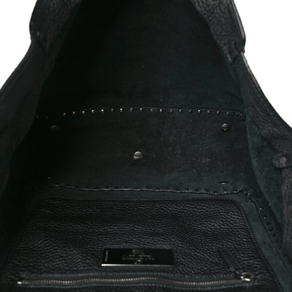 Valentino Garavani Grained Calfskin Onyx Medium Rockstud Rolling Tote Black 5 of 12