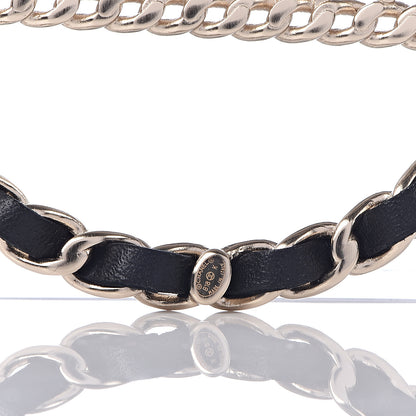 Chanel Lambskin Chain Logo Brooch Black Gold 4 of 5