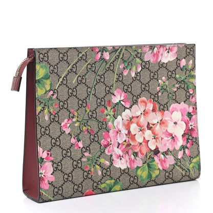 Gucci GG Supreme Monogram Blooms Large Cosmetic Case Beige Multicolor Dry Rose 3 of 7