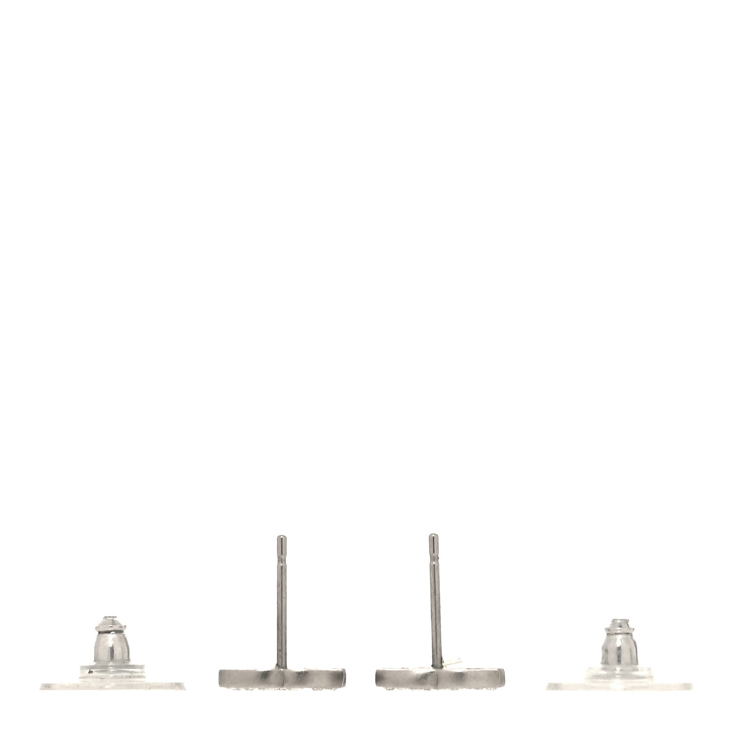 Chanel Crystal Mini Timeless CC Earrings Silver 3 of 4