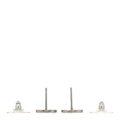 Chanel Crystal Mini Timeless CC Earrings Silver 3 of 4