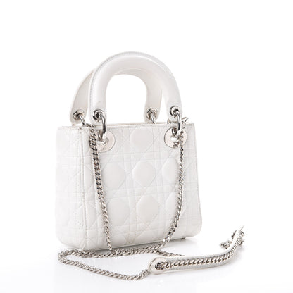 Christian Dior Lambskin Cannage Mini Lady Dior White 3 of 18