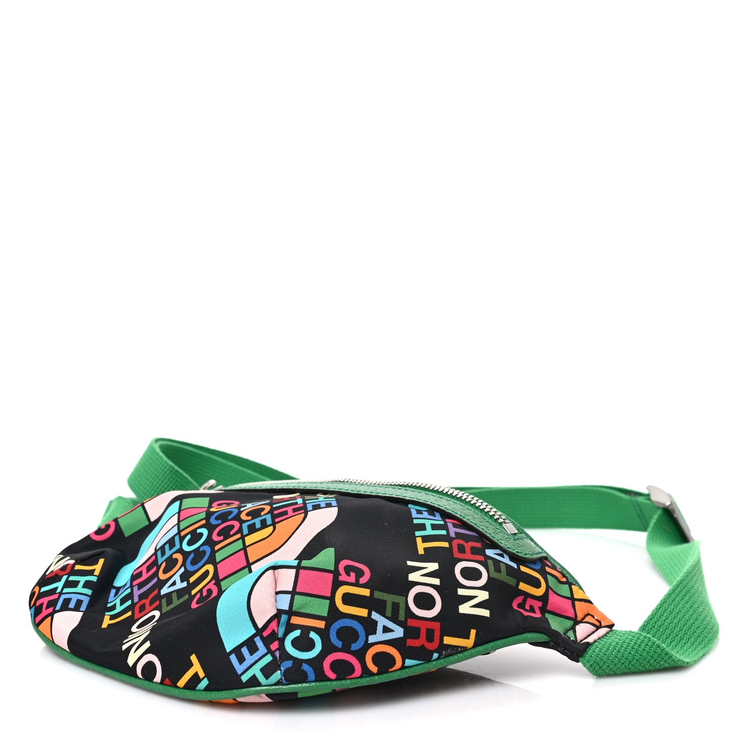 Gucci X THE NORTH FACE Econyl Nylon Textured Dollar Calfskin Belt Bag Black Turquoise New Shamarock New Cherry Red 19 of 19