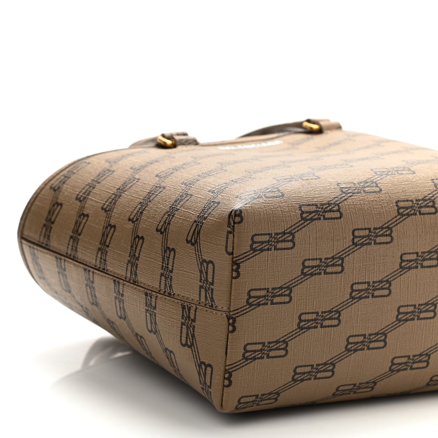 Coated Canvas BB Monogram Small Signature East West Shopper Bag Beige Brown