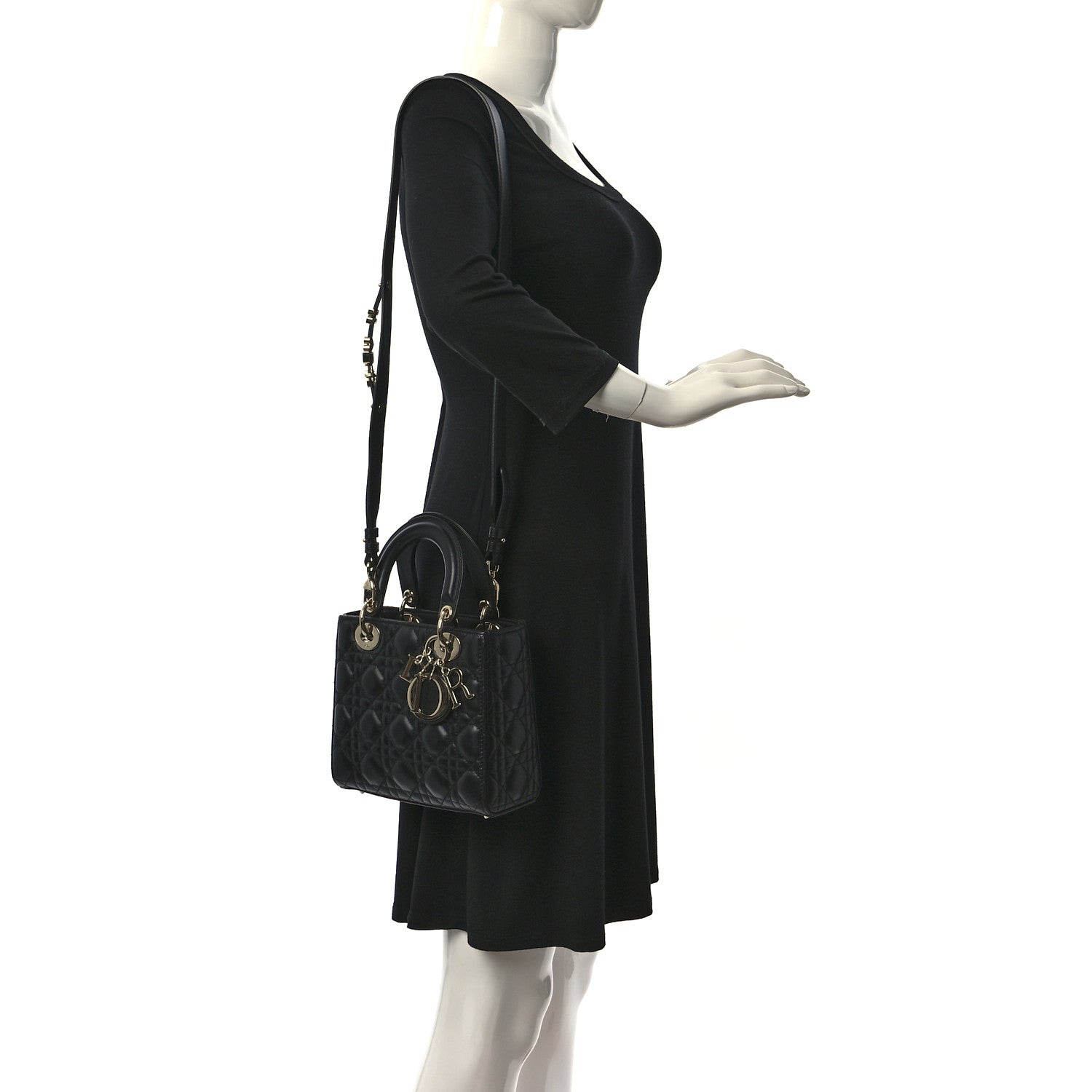 Christian Dior Lambskin Cannage Small My ABC Lady Dior Black 2 of 8