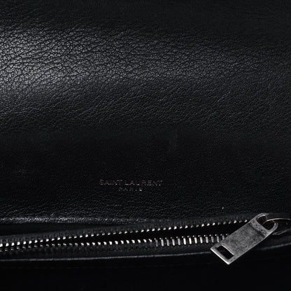 Saint Laurent Sheepskin Matelasse Chevron Monogram Medium College Bag Black 5 of 6