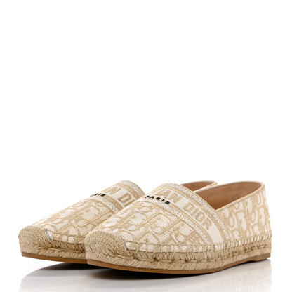 Christian Dior Oblique Embroidered Granville 15mm Espadrilles 41 Cream 3 of 10