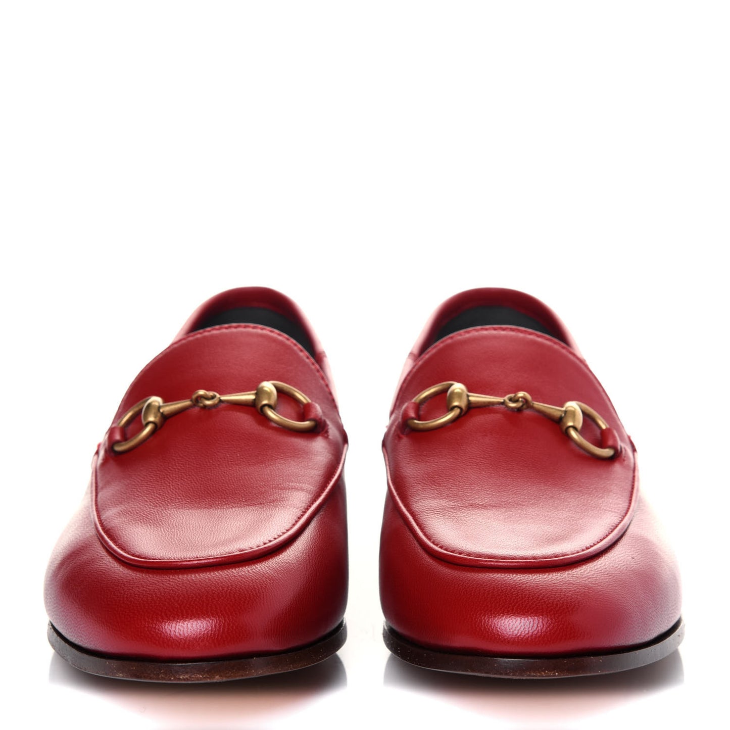 Lambskin Womens Brixton Horsebit Loafers 37.5 Hibiscus Red