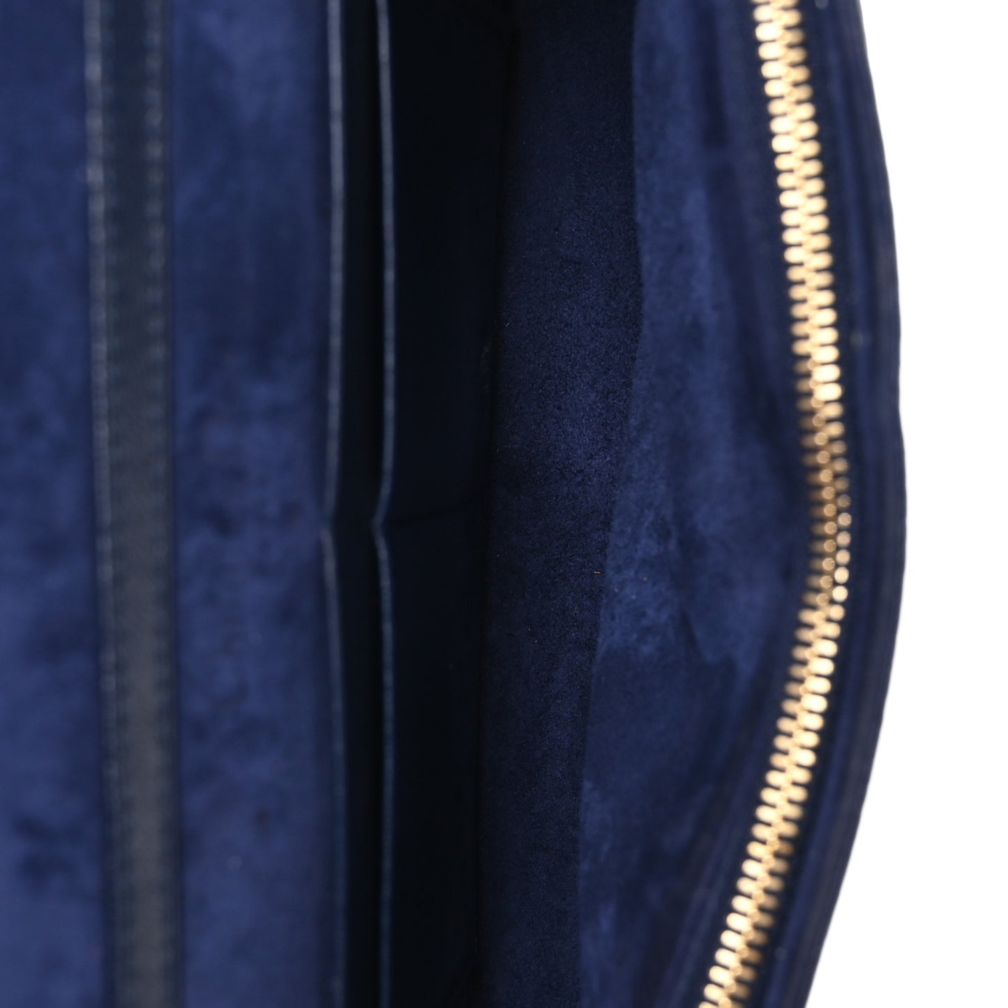 Grained Calfskin Diorama Wallet on Chain Pouch Blue