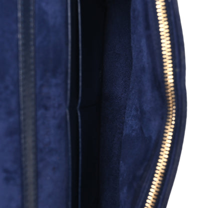 Christian Dior Grained Calfskin Diorama Wallet on Chain Pouch Blue 5 of 11