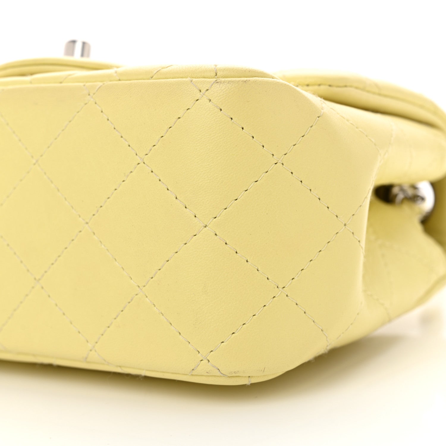 Chanel Lambskin Quilted Mini Square Flap Light Yellow 11 of 14