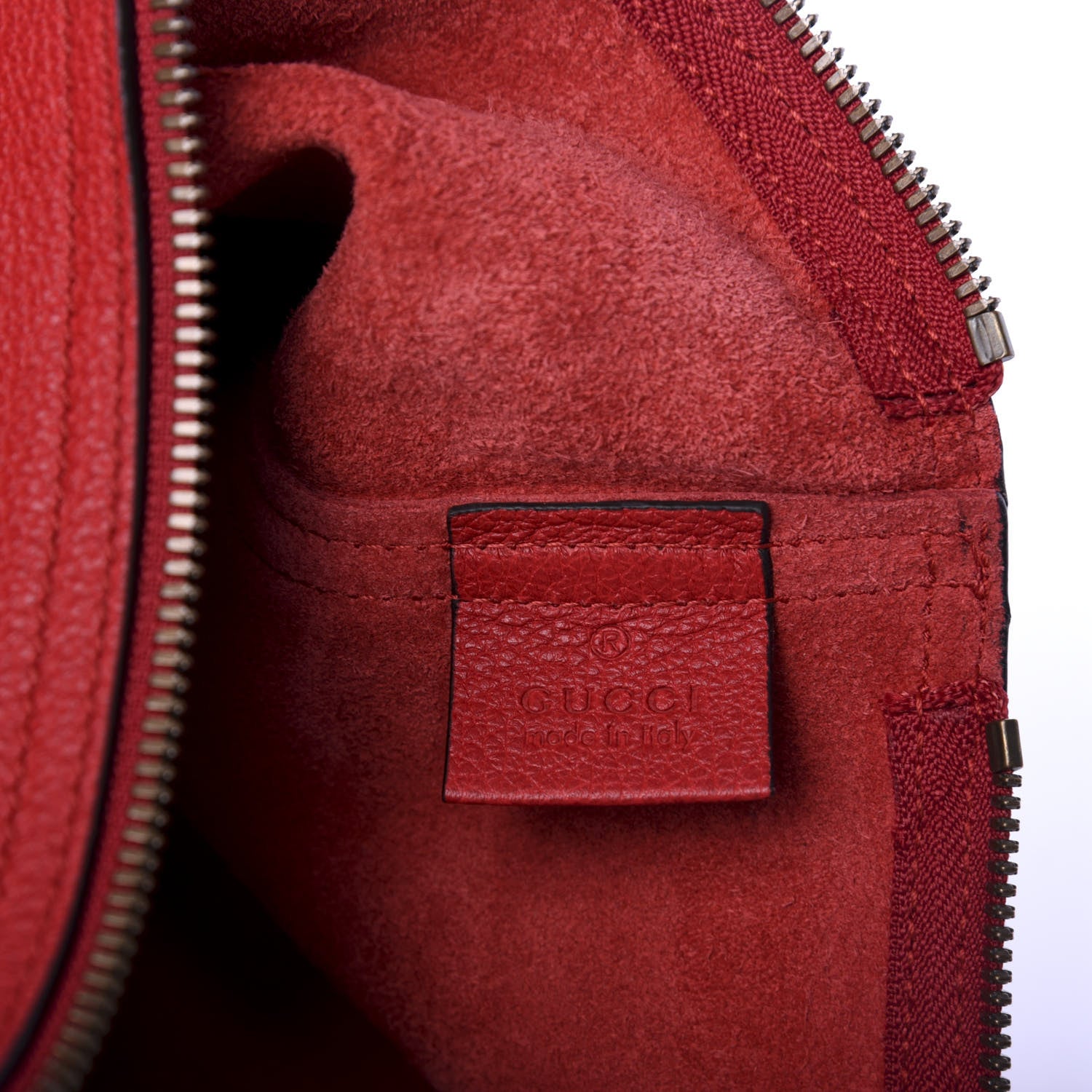 Gucci Pebbled Calfskin Medium Logo Portfolio Clutch Hibiscus Red 6 of 8