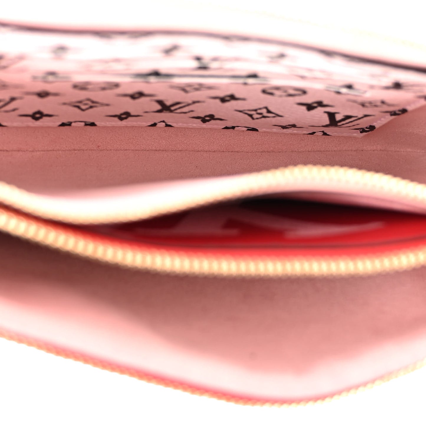 Monogram Giant Double Zip Pochette Rouge