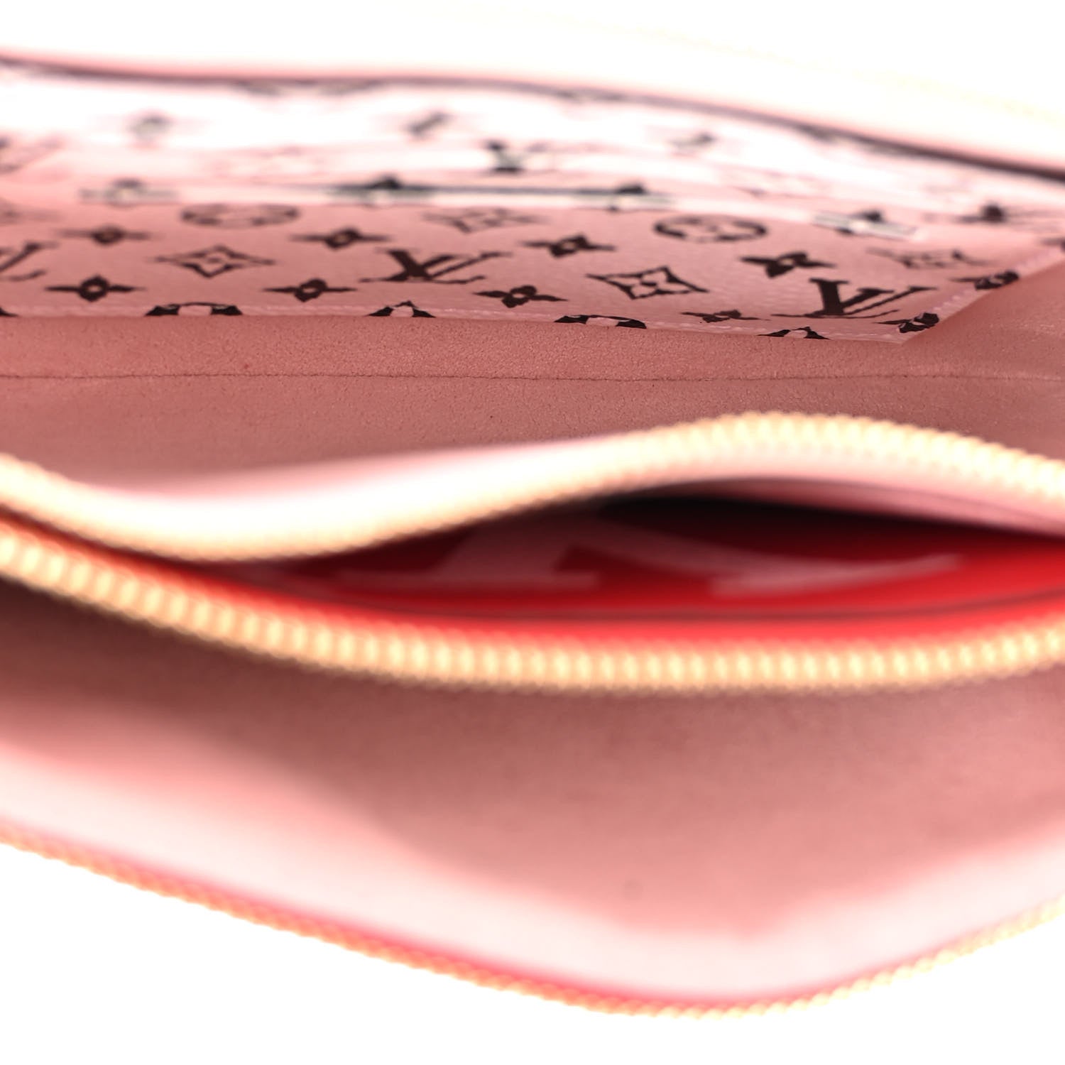 Louis Vuitton Monogram Giant Double Zip Pochette Rouge 5 of 9