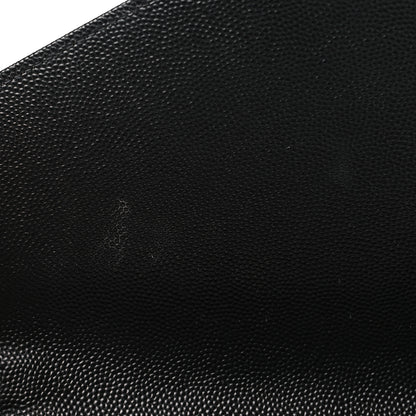 Saint Laurent Grain De Poudre Matelasse Chevron Monogram Envelope Clutch Black 10 of 10