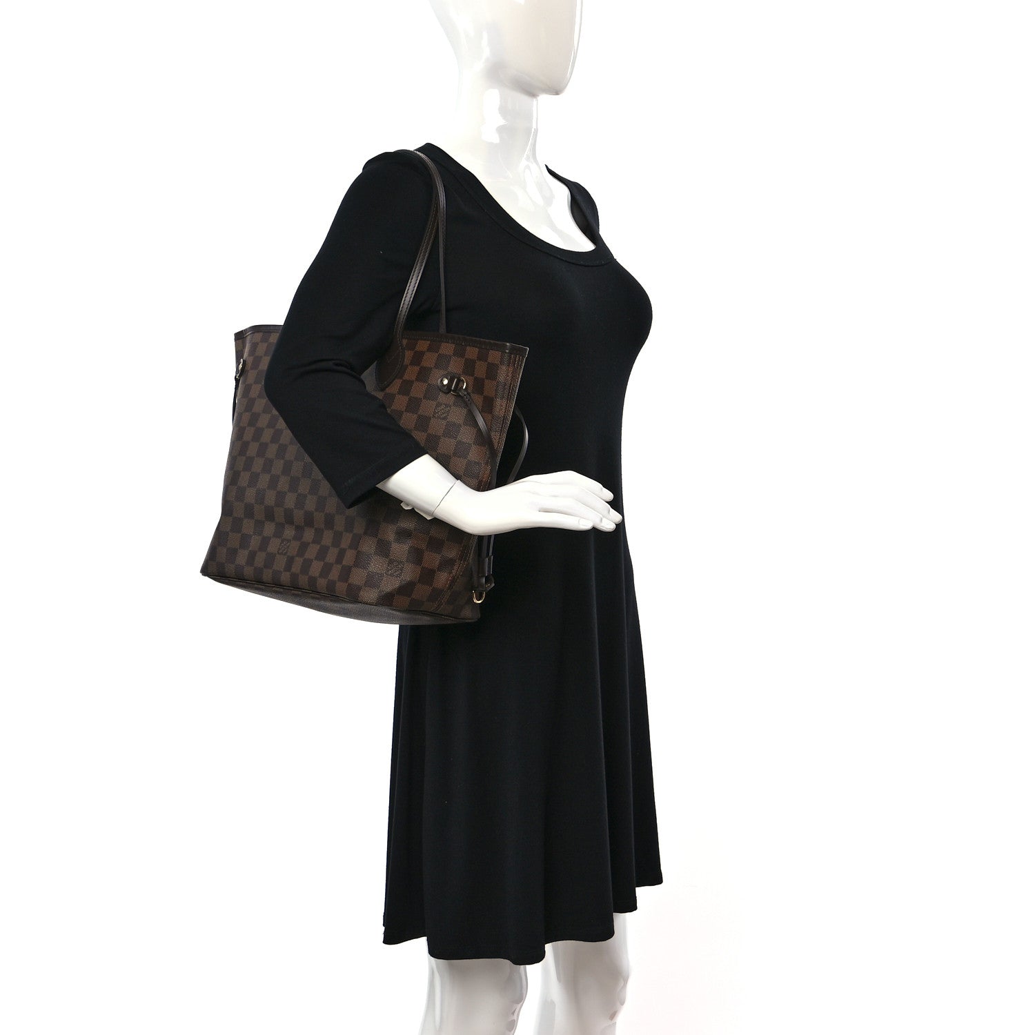 Louis Vuitton Damier Ebene Neo Neverfull MM Rose Ballerine 3 of 10