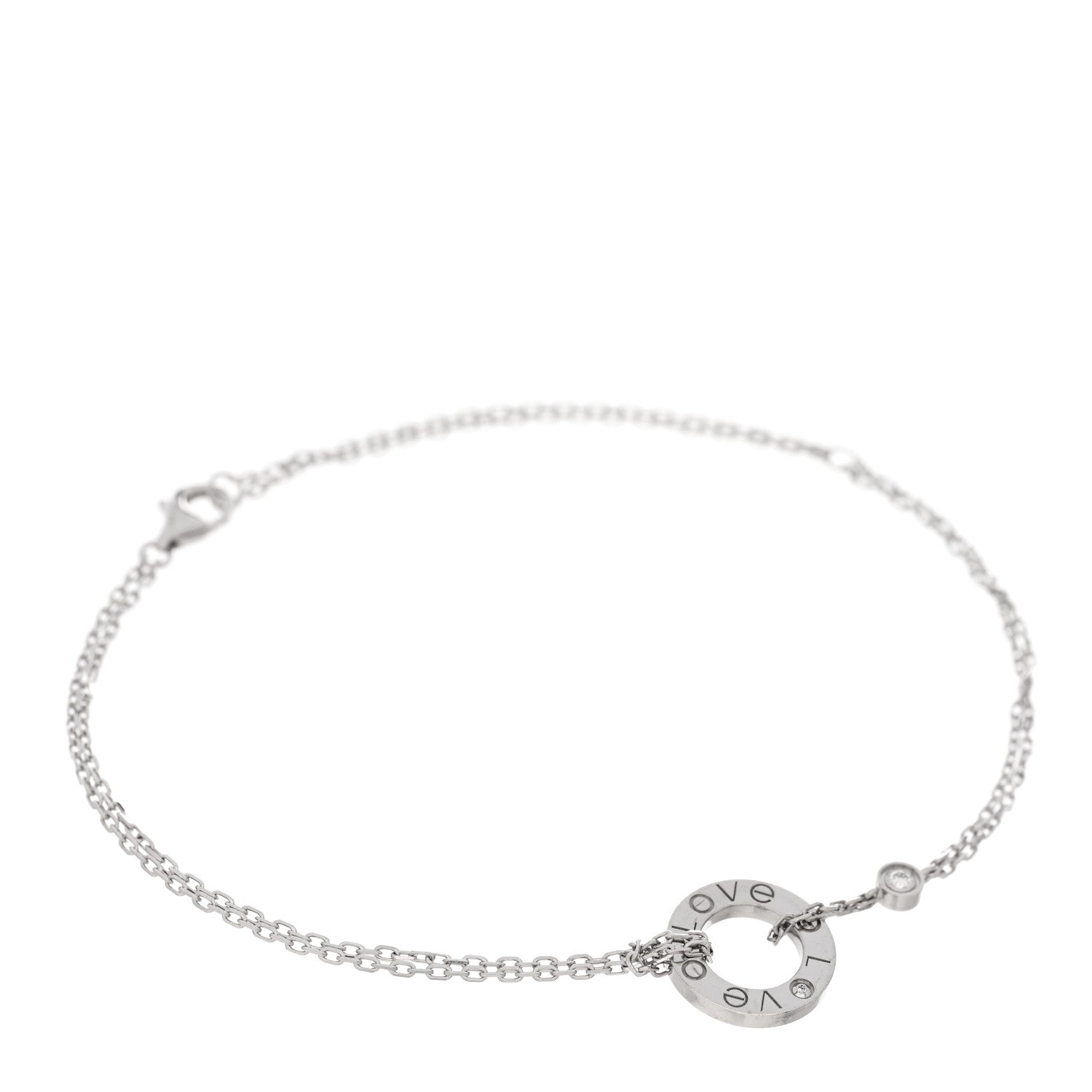 Cartier 18K White Gold Diamond LOVE Bracelet 1 of 4