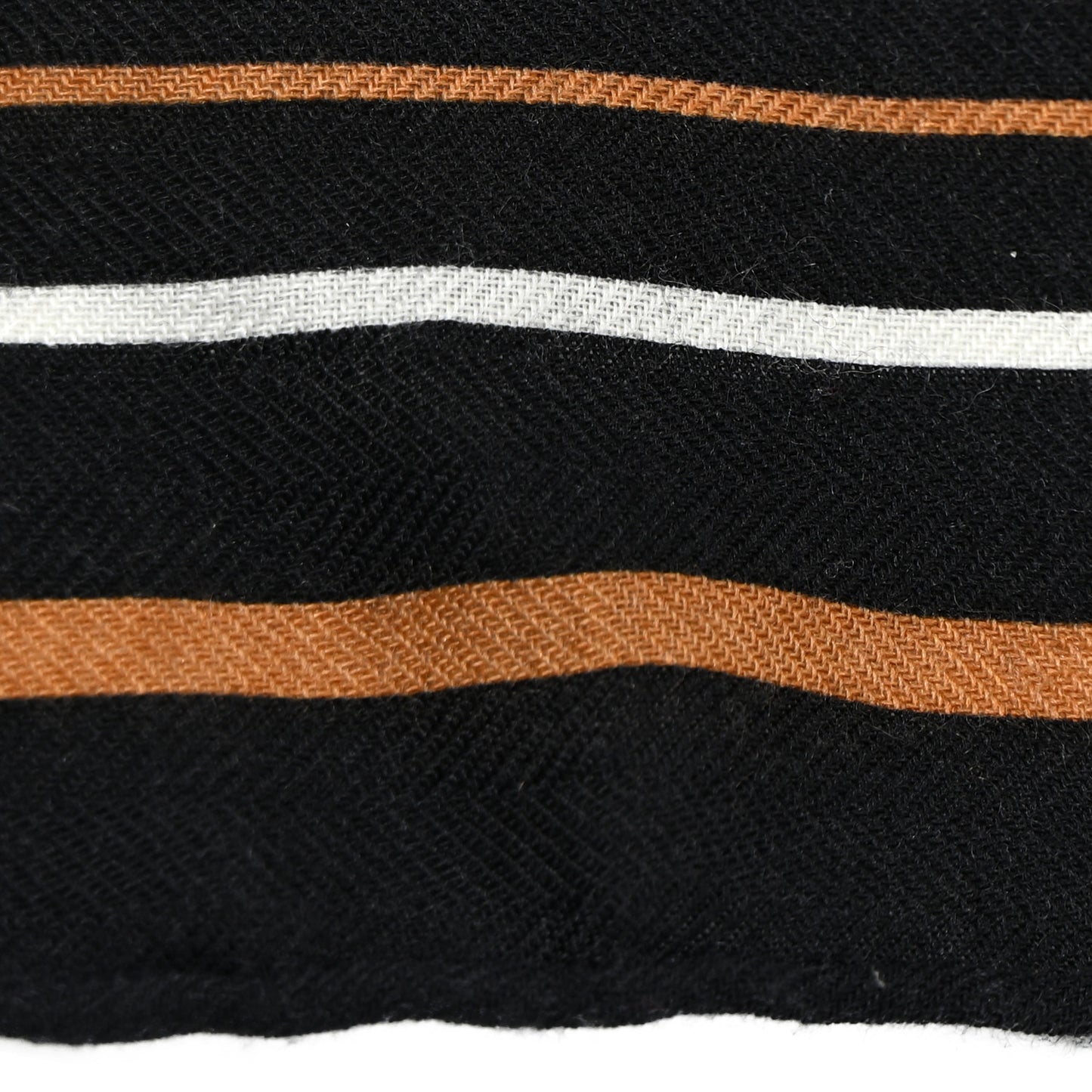 Cashmere Silk La Promenade du Matin Bandana Shawl 140 Black Noisette Gold