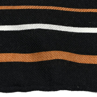 Hermes Cashmere Silk La Promenade du Matin Bandana Shawl 140 Black Noisette Gold 10 of 10