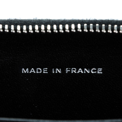 Chanel Lambskin Quilted Zip Around Coin Purse Wallet Black 7 of 9
