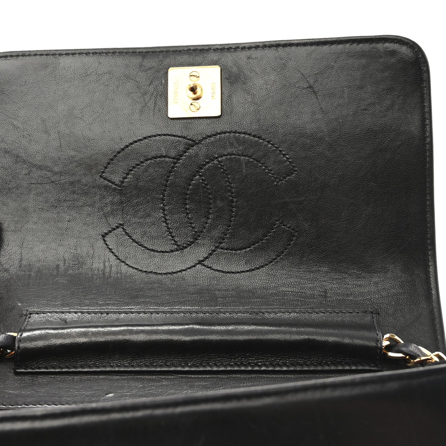 Lambskin Quilted Small Single Flap Bag Black
