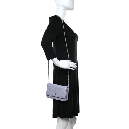 Chanel Caviar Quilted Wallet On Chain WOC Light Purple 2 of 12