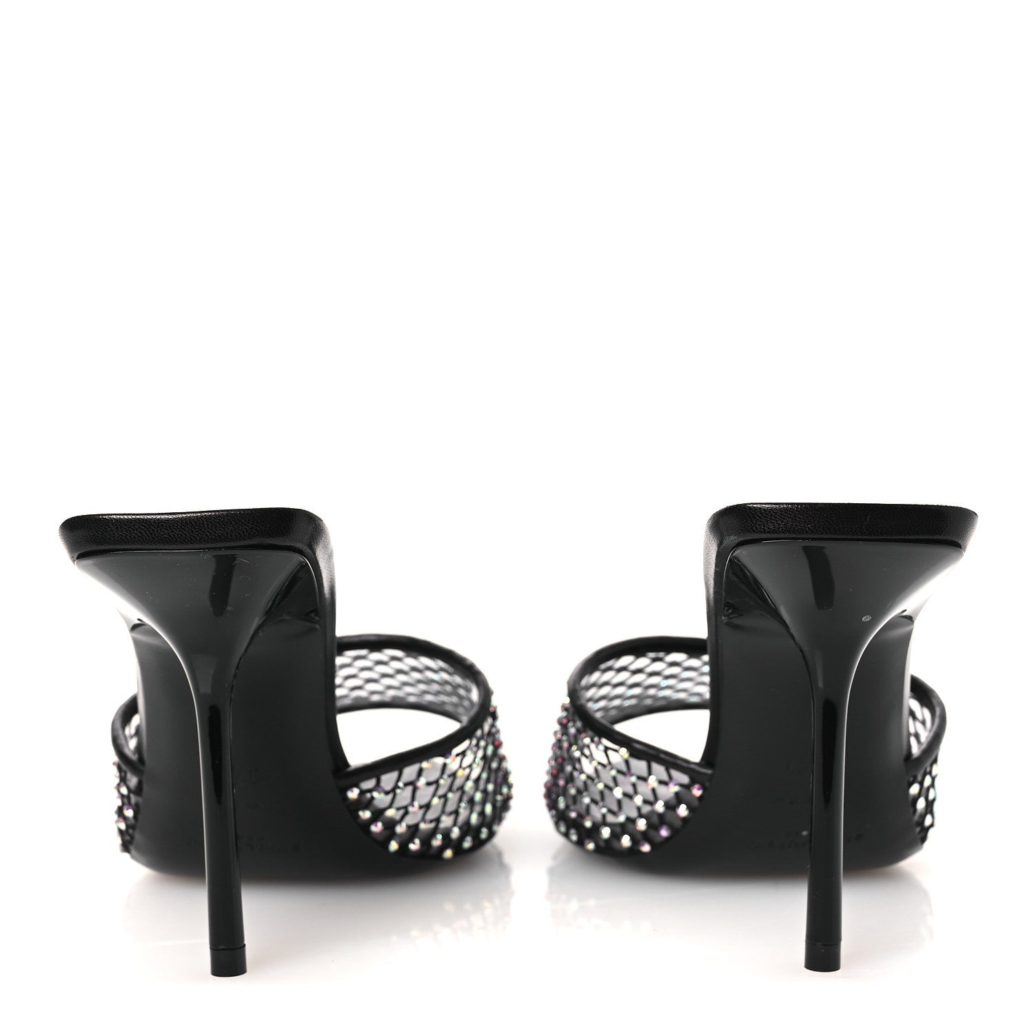 Saint Laurent Mesh Strass Giqua 95 Mule Sandals 37.5 Black 6 of 9