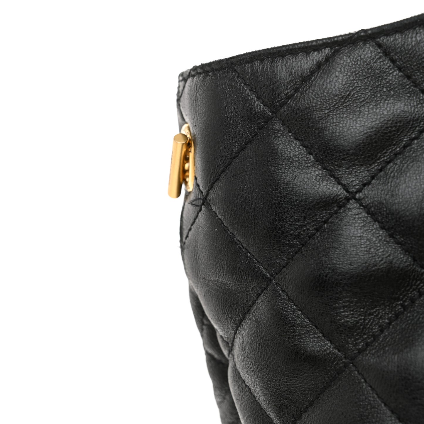 Lambskin Quilted Maxi Icare Shopping Tote Black