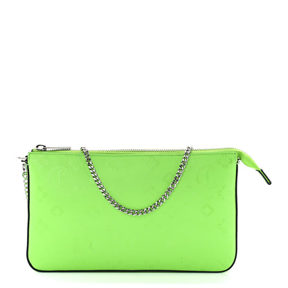 Christian Louboutin Calfskin Loubila Loubinthesky Chain Clutch Neon Green 1 of 10