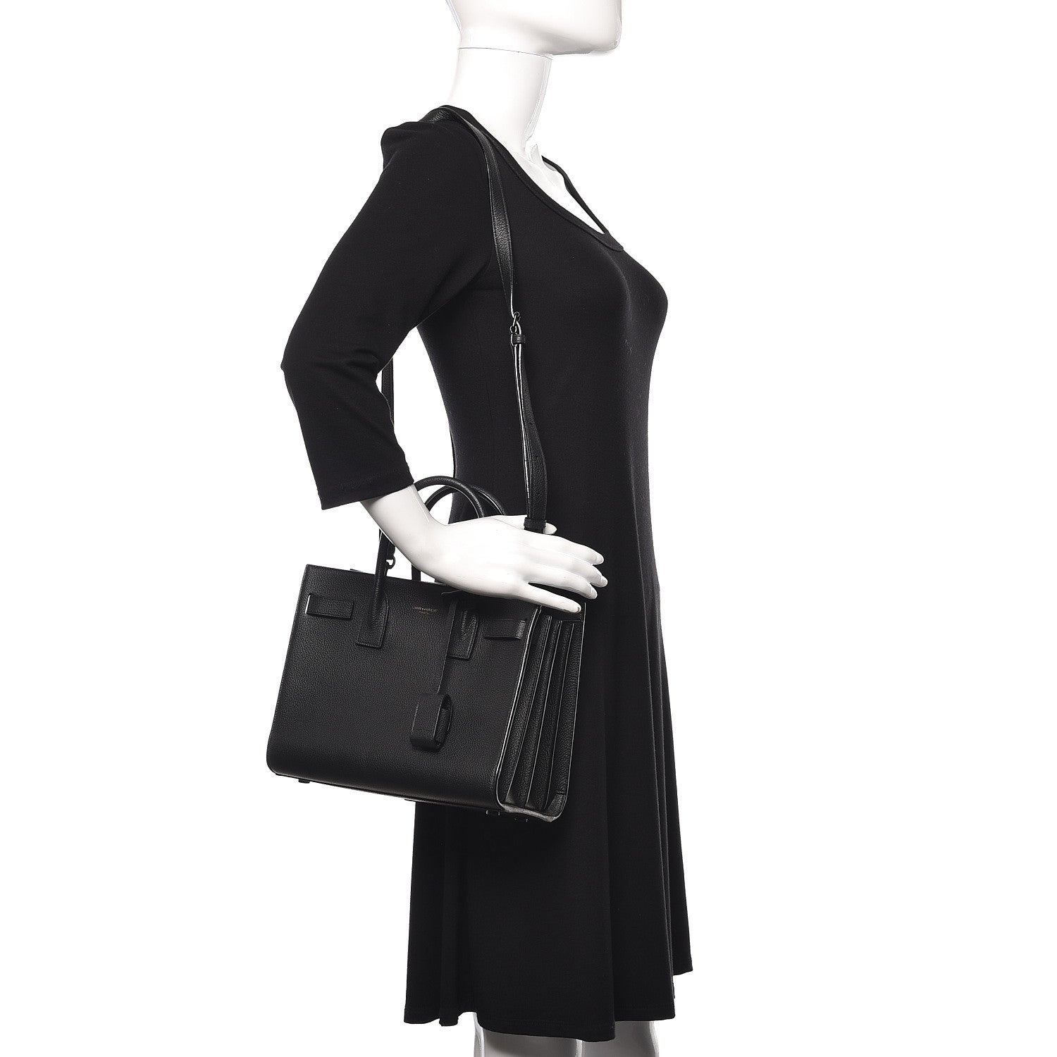 Saint Laurent Grained Calfskin Baby Sac De Jour Black 2 of 9